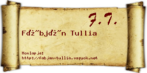 Fábján Tullia névjegykártya
