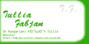 tullia fabjan business card